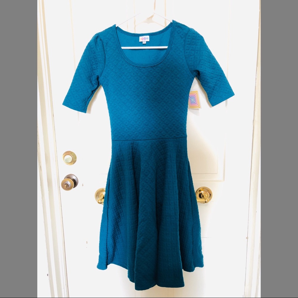 NWT LuLaRoe XS Turquoise Nicole Dress Fits LikeXXS